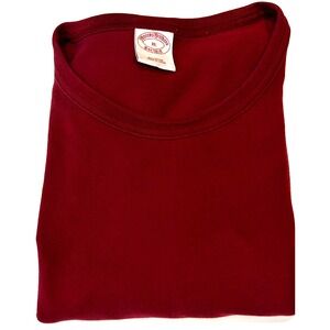 Brooks Brothers Men's Long Sleeve T-Shirt XL Cotton Red Crew Neck Tee Sheep Logo